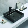 Aufsatzwaschtisch 'Heru' Keramik matt black 44 x 44 x 10 cm