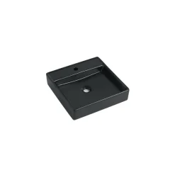 Aufsatzwaschtisch 'Heru' Keramik matt black 44 x 44 x 10 cm