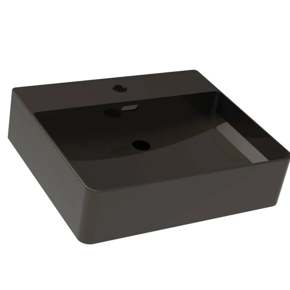 Aufsatz-Waschtisch 'Vita' Keramik schwarz 50 x 13 x 42 cm