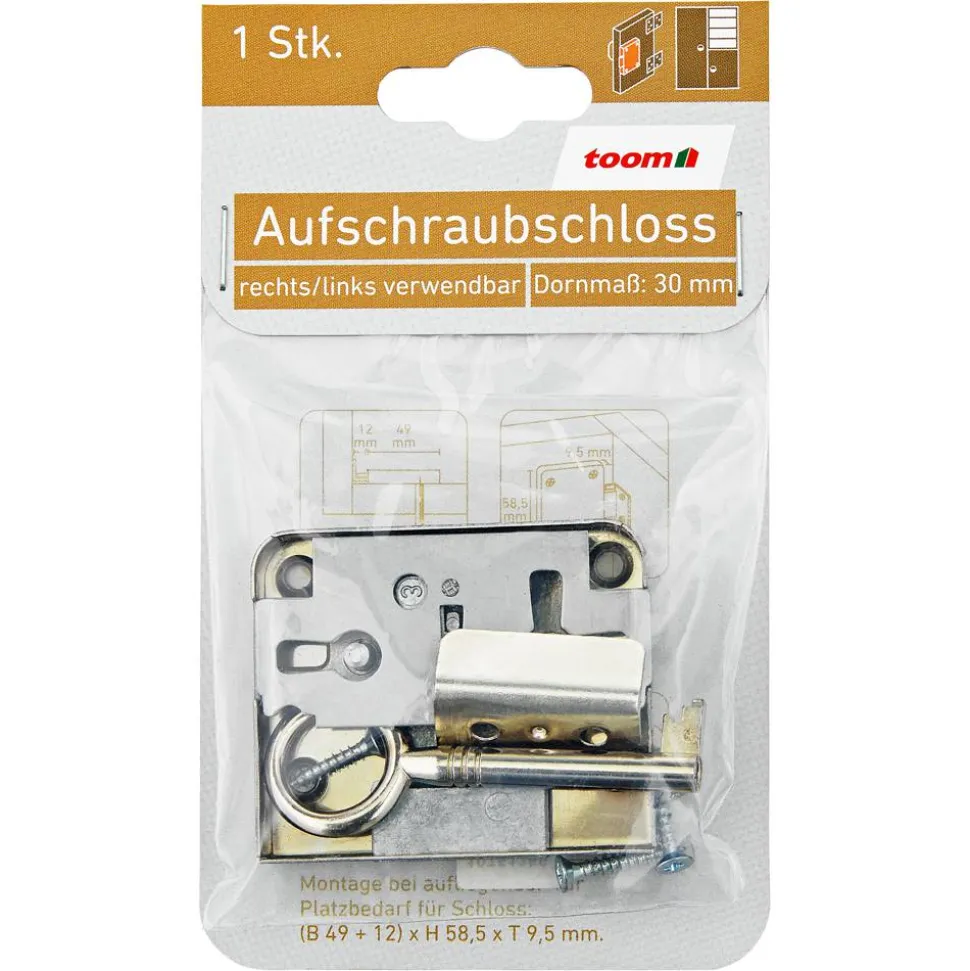 Aufschraubschloss Metall 49 x 58,5 x 9,5 mm