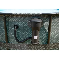 Aufstellpool 'Elite Frame' Rattan-Optik grau Ø 488 x 122 cm