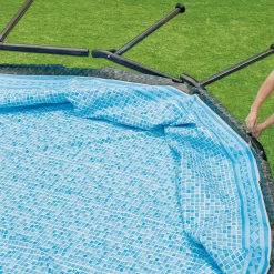 Aufstellpool 'Elite Frame' Rattan-Optik grau Ø 549 x 132 cm
