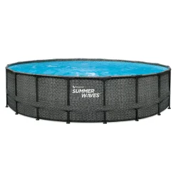 Aufstellpool 'Elite Frame' Rattan-Optik grau Ø 549 x 132 cm