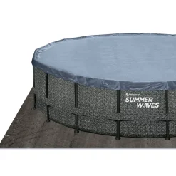 Aufstellpool 'Elite Frame' Rattan-Optik grau Ø 549 x 132 cm