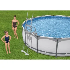 Aufstellpool 'Steel Pro MAX' Komplett-Set lichtgrau Ø 427 x 107 cm