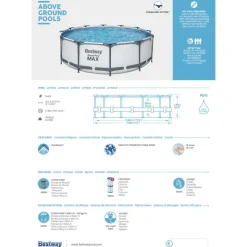 Aufstellpool 'Steel Pro Max™' grau/weiß Ø 366 x 100 cm, Komplett-Set