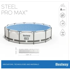Aufstellpool 'Steel Pro Max™' grau/weiß Ø 366 x 100 cm, Komplett-Set