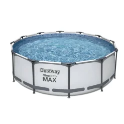 Aufstellpool 'Steel Pro Max™' grau/weiß Ø 366 x 100 cm, Komplett-Set