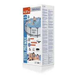 Aufstellpool 'Steel Pro MAX' Komplett-Set, grau rund Ø 427 x 107 cm