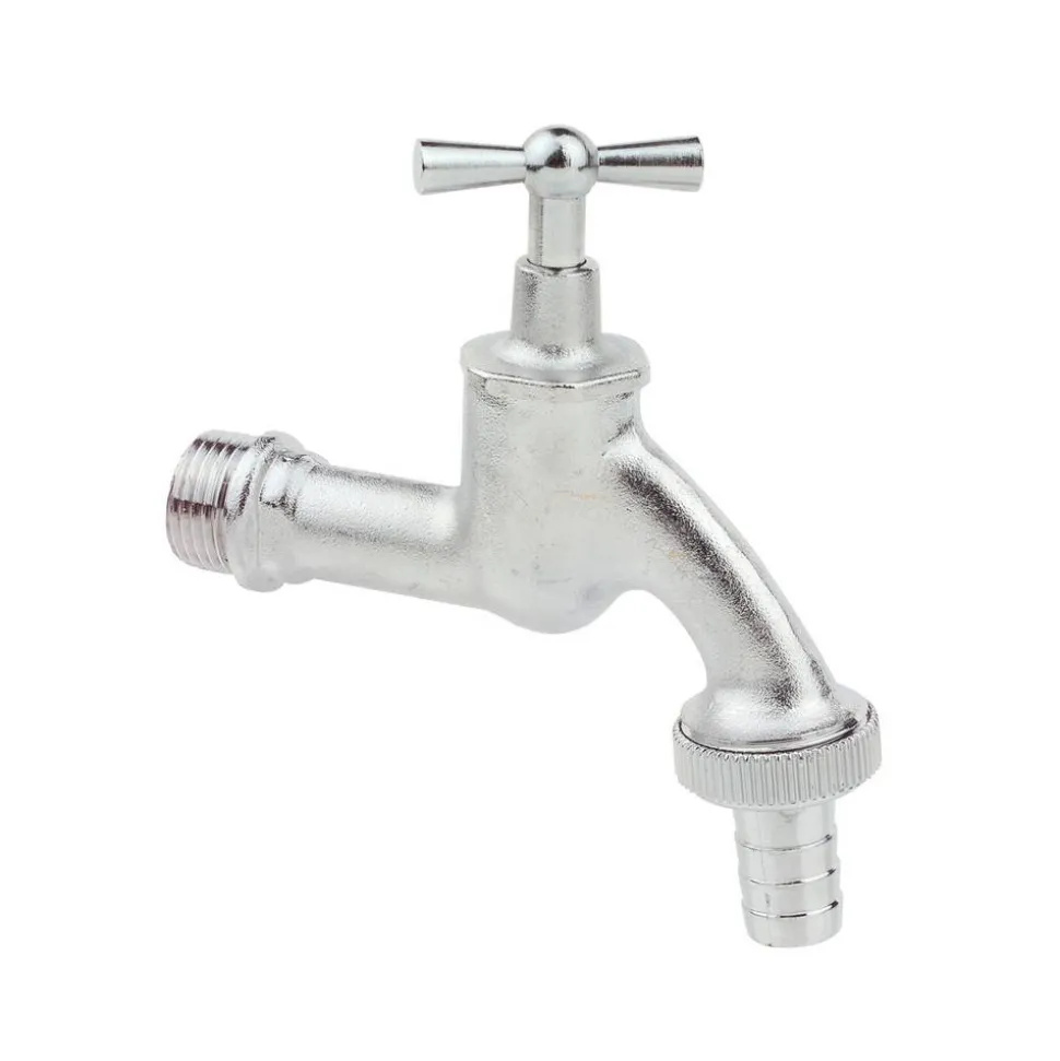 Auslaufventil mit Knebelgriff, mattchrom, 3/4"