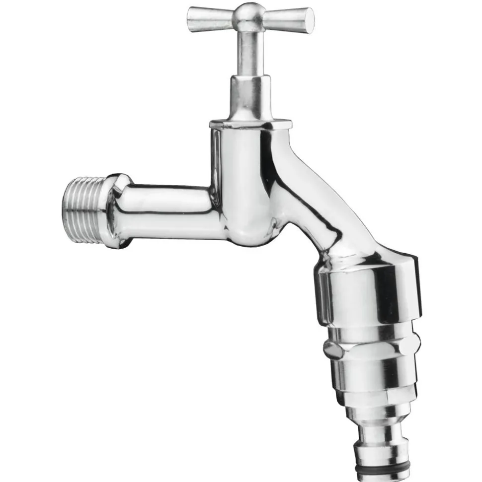 Auslaufventil mit Rückflussverhinderer 1/2" Außengewinde chrom