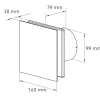 Axialventilator Glas 'WDNLF D100' Ø 100 mm mit Nachlauf und Feuchtesensor