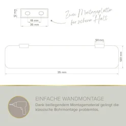 Badablage 'Aura' Glas verchromt 60 x 12,8 x 2 cm