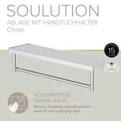Badablage mit Handtuchhalter 'Soulution' 44 x 12,5 x 9,5 cm