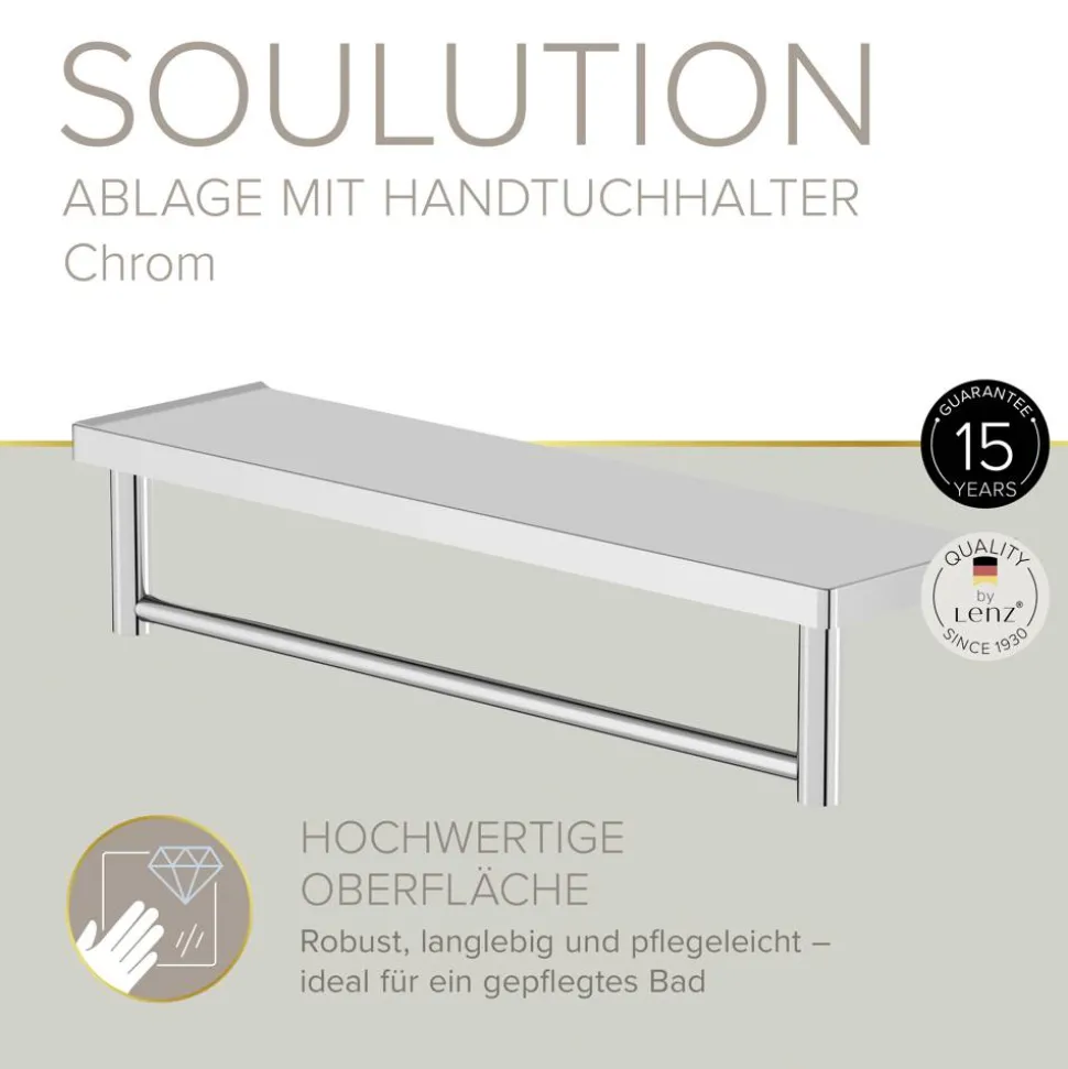 Badablage mit Handtuchhalter 'Soulution' 44 x 12,5 x 9,5 cm