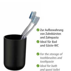 Bad-Accessoire-Set 'Brasil' schwarz 4-teilig