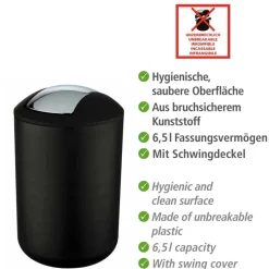 Bad-Accessoire-Set 'Brasil' schwarz 4-teilig