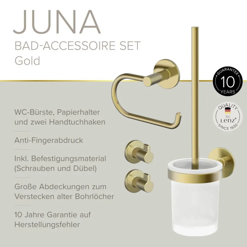 Badaccessoire-Set 'Juna' goldfarben 4-teilig