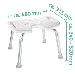 Bade-/Duschhocker höhenverstellbar mit Hygieneausschnitt