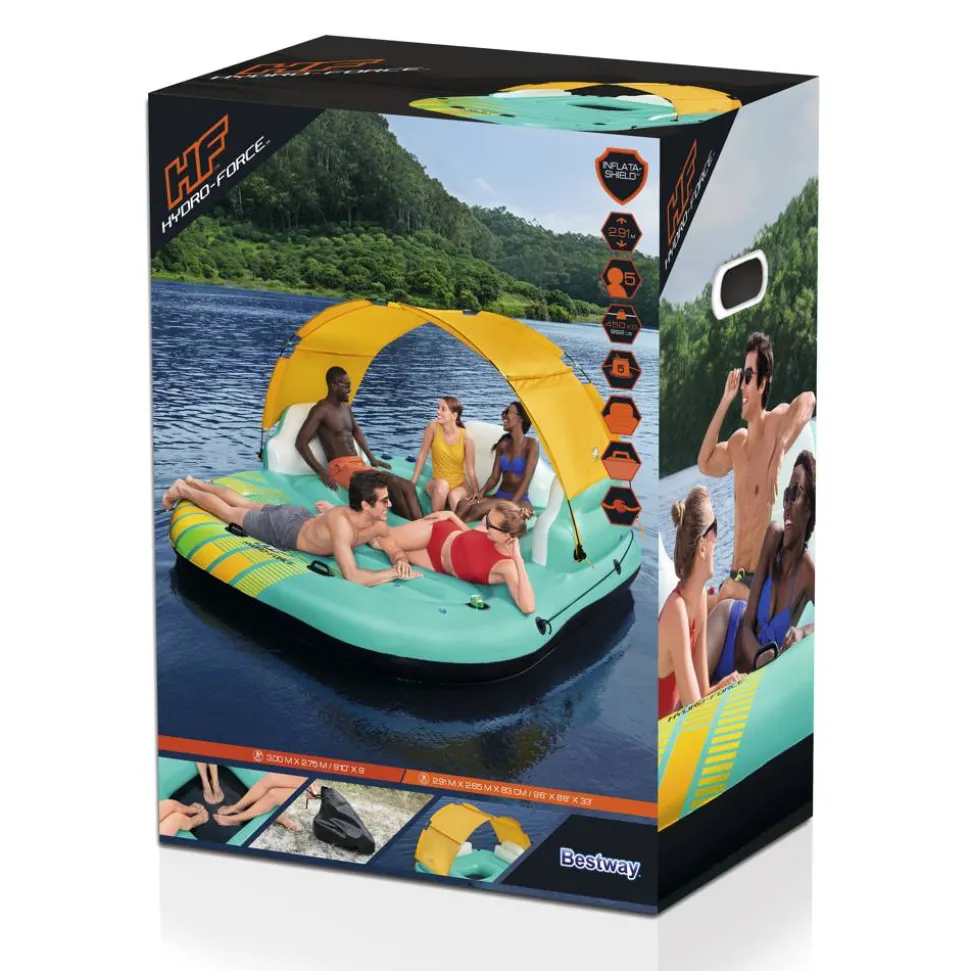 Badeinsel 'Hydro-Force™ Sunny Lounge' türkis 300 x 275 x 83 cm