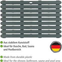 Badematte 'Indoor & Outdoor' Kunststoff grau 80 x 50 cm