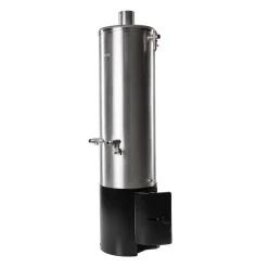 Badeofen druckfest silber/schwarz 100 l, mit Mischbatterie 146,5 cm
