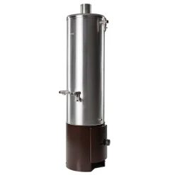 Badeofen druckfest silber/braun 100 l, mit Mischbatterie 146,5 cm