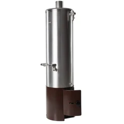 Badeofen druckfest silber/braun 100 l, mit Mischbatterie 146,5 cm