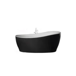 Badewanne 'Aviva' freistehend Sanitäracryl schwarz-weiß 1800 x 850 mm