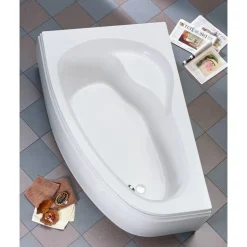 Badewanne "Loredana" 175 x 110 cm weiß links