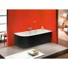 Badewanne 'Modena Corner' links 178 x 78 cm schwarz-weiß