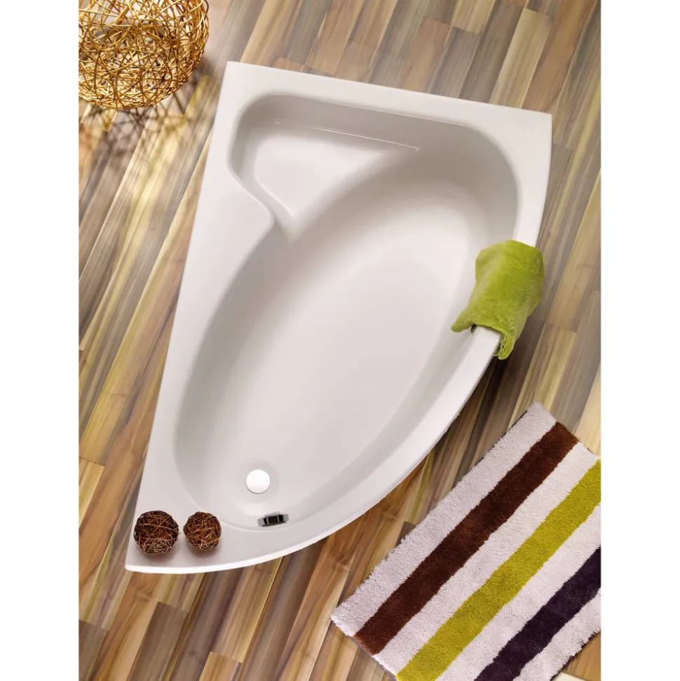 Badewanne 'Salinas Modell A' Sanitäracryl weiß 1500 x 970/395 mm