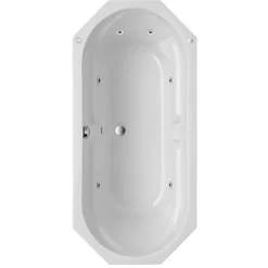 Badewanne 'Sicilia' mit Whirlpoolsystem weiß 170 x 75 cm