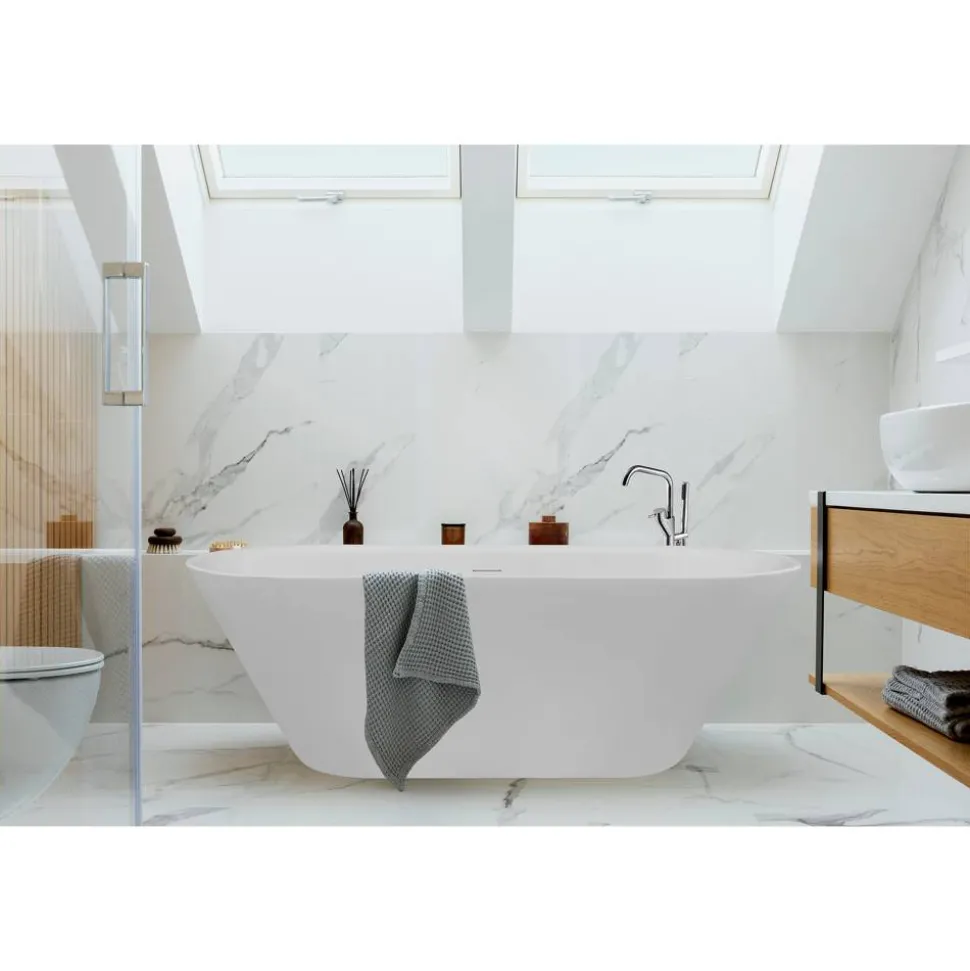 Badewanne 'Eko' freistehend weiß 150 x 75 cm