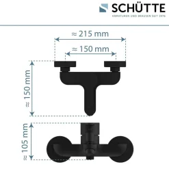 Badewannenarmatur 'Denver' matt schwarz