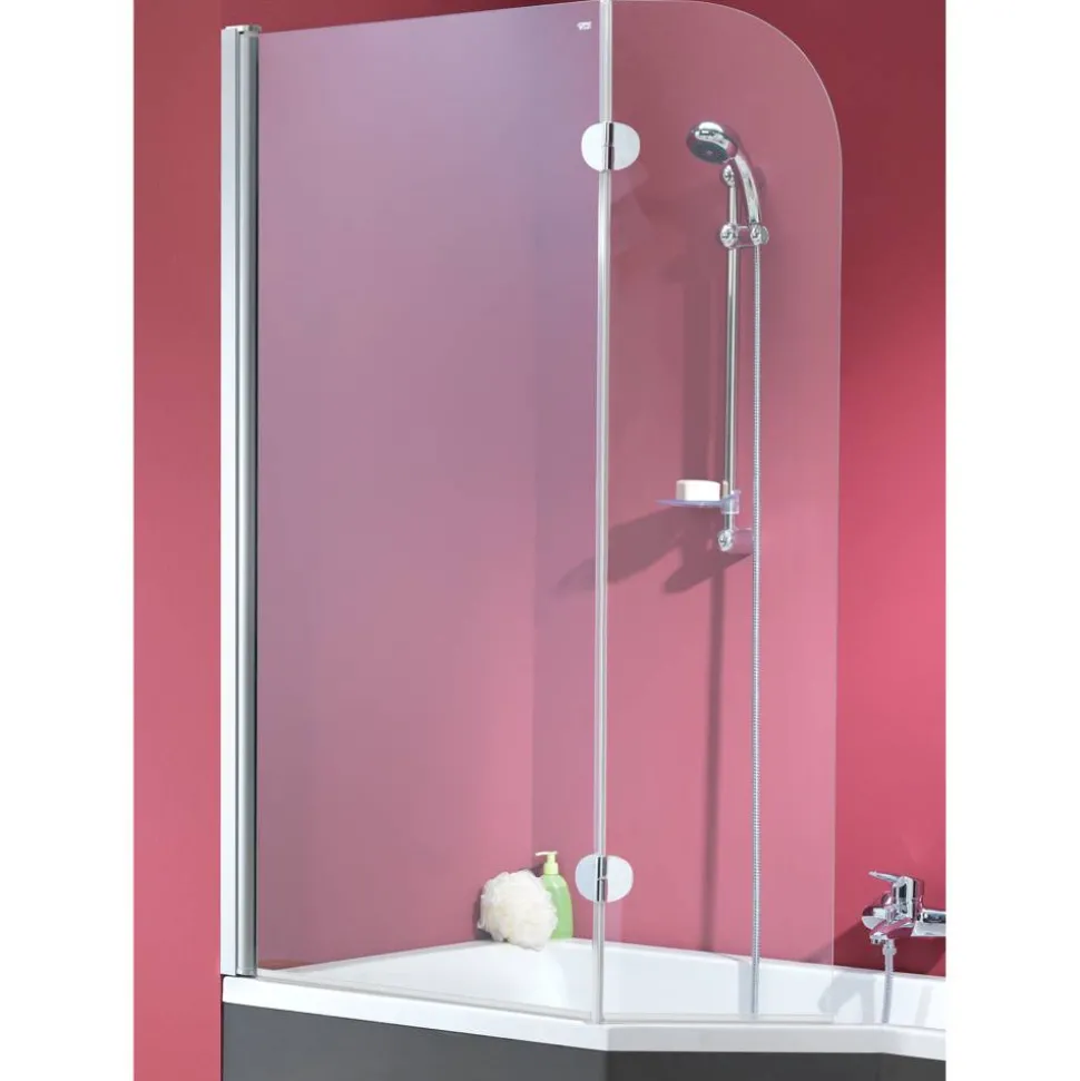 Badewannenaufsatz chromfarben 140 x 80 cm 2-teilig