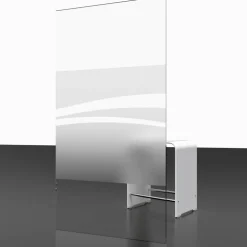 Badewannenaufsatz 1-teilig 'Komfort' Echtglas Dekor Liane, Alu-Natur 80 x 140 cm