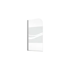 Badewannenaufsatz 1-teilig 'Komfort' Echtglas Dekor Liane, Alu-Natur 80 x 140 cm