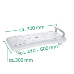 Badewannenbrett mit Haltegriff 'Comfort' weiß, 70 x 31 cm, bis 150 kg