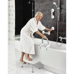 Badewannen-Einstiegshilfe 'Premium' mit Saugern bis 120 kg weiß/grau