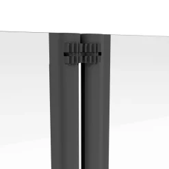 Badewannenfaltwand Glas schwarz 3-teilig 125 x 140 cm