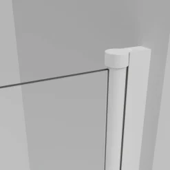 Badewannenfaltwand Glas weiß 2-teilig 100 x 140 cm