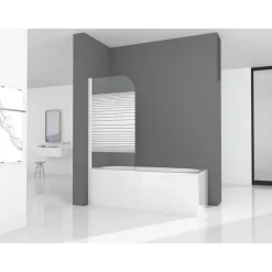 Badewannenfaltwand Glas weiß 1-teilig 75 x 140 cm