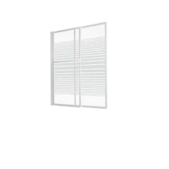 Badewannenfaltwand 'Komfort' vollgerahmt, gestreift, 70-118 x 140 cm, 2-teilig