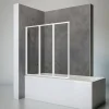 Badewannenfaltwand 'Komfort' vollgerahmt, weiß, 127 x 140 cm, 3-teilig