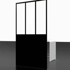 Badewannenfaltwand 'Komfort' 1-teilig, mattschwarz 80 x 140 cm
