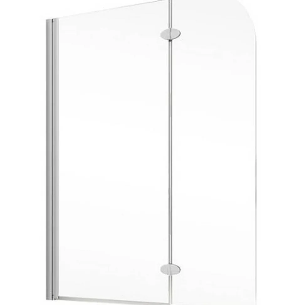 Badewannenfaltwand 'Komfort' teilgerahmt, aluminiumfarben, 112 x 140 cm, 2-teilig