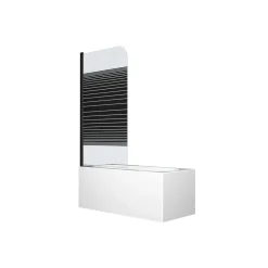 Badewannenfaltwand schwarz 1-teilig 75 x 140 cm