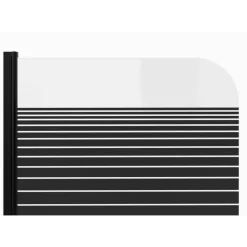 Badewannenfaltwand schwarz 1-teilig 75 x 140 cm