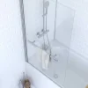 Badewannenfaltwand silbern 1-teilig 85 x 150 cm